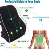 QUTOOL Lumbar Support Pillow – Memory Foam Back Cushion for Office Chair, Car, Gaming & Recliner with Adjustable Straps - Image 2