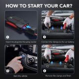 FLYLINKTECH 4000A Car Jump Starter – 12V Portable Battery Booster for 9.0L Gas & 8.5L Diesel, Power Bank, LED Flashlight, IP67 Waterproof - Image 2