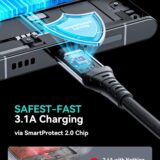 INIU 2 Meter Braided USB-C Cable – Fast 3.1A Charging for iPhone 16/15 Pro, Samsung S25, Pixel 9, iPad Air, Switch - Image 4