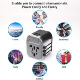 iBlockCube Universal Travel Adapter with 2 USB 2.4A Ports | International AC Socket for US UK EU AU | Dual Safety Fuse & Chip Protector | Grey - Image 5