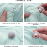 MQUPIN 16-Pack Quilt Fixing Clips – Grey Mushroom-Shaped Duvet Cover Holders with Buttons, Non-Slip Bedding Fasteners, Secure Quilt Pins with Storage Box - Image 5