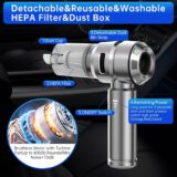 Handheld Car Vacuum Cleaner – 4-in-1 Cordless, 23000PA Cyclonic Suction - Image 4