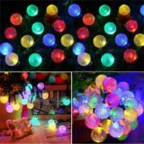 Lezonic 50 LED Solar Fairy Lights – Waterproof Outdoor String Lights, 8 Lighting Modes, 23Ft Multi-Coloured Garden Patio Lights for Christmas, Wedding, Party, Home Decor - Image 6