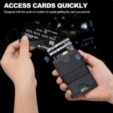 SEMORID Men’s Slim Wallet – Pop-Up RFID Blocking Credit Card Holder with Cash Strap (Black) - Image 4