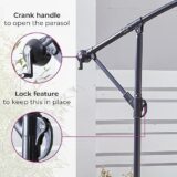 Neo 3M LED Cantilever Garden Parasol – Waterproof Outdoor Hanging Umbrella with Crank Handle & Cross Base - Image 6
