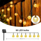 STANBOW Solar String Lights Outdoor – 60 LED Crystal Ball Lights, 9M/30FT, 8 Modes, Waterproof Solar Fairy Lights for Garden, Patio, Wedding, Warm White - Image 5