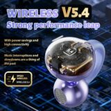 Ucani Wireless Clip-On Earphones for Sports – 12mm Drivers, ENC Noise Cancellation, IPX5, 30 Hours Battery (Purple) - Image 5