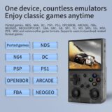 G350 Retro Handheld Game Console – 3.5" IPS Screen, Linux OS, 64GB TF Card with 4371 Classic Games, 3200mAh Battery – Transparent Black - Image 4