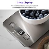 Etekcity Digital Kitchen Scale - Professional Stainless Steel Food Scale with Backlit LCD, High Precision 1g Accuracy, 5kg Capacity - Silver - Image 5