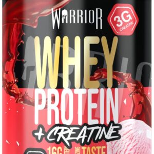 Warrior Whey + Creatine Protein Powder 500g – Strawberry Crème | Post-Workout Shake for Muscle Growth, Recovery & Performance – Low Sugar, 20 Servings