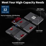 SEMORID Men’s Slim Wallet – Pop-Up RFID Blocking Credit Card Holder with Cash Strap (Black) - Image 3