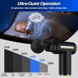 Uplayteck Mini Deep Tissue Massage Gun – Portable Handheld Muscle Massager with 6 Speeds, 4 Heads, 1800mAh Battery & Type-C Charging – Quiet for Home, Office, Workout & Travel (Black) - Image 6