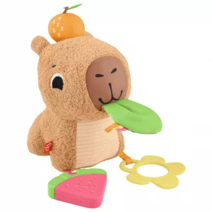 Fisher-Price Snuggly Capybara Plush Baby Sensory Toy – Soft & Interactive Snack Toy for Infants