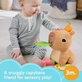 Fisher-Price Snuggly Capybara Plush Baby Sensory Toy – Soft & Interactive Snack Toy for Infants - Image 2