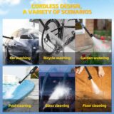 Cordless 6-in-1 Portable Pressure Washer – Battery-Powered Jet Cleaner with Dual Batteries & 5M Hose for Patio & Car - Image 5