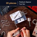 Lock Cowboy Lock Picking Set – Pro 20-Piece Tool Kit with Transparent Practice Padlock - Image 2