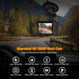 ORSKEY 4K+1080P Dual Dash Cam with WiFi, 64GB Card, Night Vision, Parking Mode - Image 4