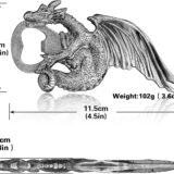 LKKCHER Vintage Dragon Bottle Opener – Funny Beer Gift for Him, Dad, Boyfriend | Valentine’s Day, Birthday, Christmas Present, Grey (ATM1131) - Image 6