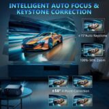 Immver HD Projector – 1080P Native, 4K Ready, WiFi 6, Bluetooth, 850ANSI, Auto Keystone, Home & Outdoor Cinema - Image 2
