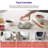 Etekcity Digital Kitchen Scale - Professional Stainless Steel Food Scale with Backlit LCD, High Precision 1g Accuracy, 5kg Capacity - Silver - Image 4