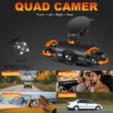 TOPGOOSE 360° Dash Cam for Cars – 4 Channel FHD 1080P Front, Rear, Inside, Left/Right Camera with G-Sensor, Free 64GB Card, Black Box Traffic Recorder - Image 2