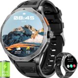Military Smart Watch for Men – 1.85” HD Screen, 710mAh Battery, Heart Rate & Sleep Monitor, 100+ Sport Modes, Call Function – Compatible with Android & iOS, Black - Image 1
