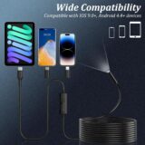 Ennovor 1920P HD Flexible Endoscope Inspection Camera – 16.4ft Waterproof IP67 Snake Camera with 8 LEDs for Android & iOS - Image 2