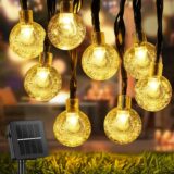 STANBOW Solar String Lights Outdoor – 60 LED Crystal Ball Lights, 9M/30FT, 8 Modes, Waterproof Solar Fairy Lights for Garden, Patio, Wedding, Warm White - Image 1