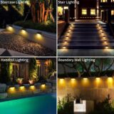 CNMTCCO Solar Deck Lights 12-Pack – Waterproof Outdoor LED Step & Fence Lights, Warm White Solar Pathway Lighting for Patio, Yard, Garden, and Stairs (Black) - Image 6