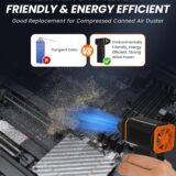 EUKI 3-Speed Rechargeable Air Duster – High-Speed 130000RPM Cordless PC Cleaner - Image 5