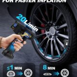 Cordless 6000mAh Portable Tyre Inflator – 150PSI Fast Air Pump with Overinflation Protection for Car & Bicycle - Image 5