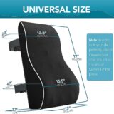 QUTOOL Lumbar Support Pillow – Memory Foam Back Cushion for Office Chair, Car, Gaming & Recliner with Adjustable Straps - Image 4