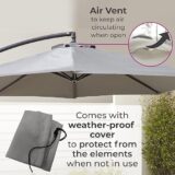 Neo 3M LED Cantilever Garden Parasol – Waterproof Outdoor Hanging Umbrella with Crank Handle & Cross Base - Image 5