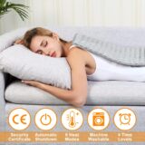 Electric Heating Pad for Back, Neck & Shoulder – 6 Heat Settings, Auto Shut-Off, Washable Cover – 20x24 Inch, Silver Gray - Image 2