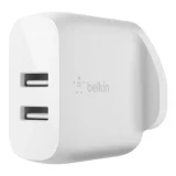 Belkin 24W Dual USB-A Wall Charger - Fast Charging, White - Image 2