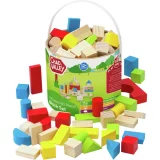 Chad Valley PlaySmart 80-Piece Wooden Block Set for Kids - Creative Building Toy - Image 2