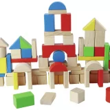 Chad Valley PlaySmart 80-Piece Wooden Block Set for Kids - Creative Building Toy - Image 1