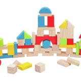 Chad Valley PlaySmart 80-Piece Wooden Block Set for Kids - Creative Building Toy - Image 3