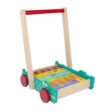 Chad Valley Wooden Crocodile Trolley for Kids with Blocks - Image 2