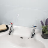 Ebb + Flo Retro Basin Pillar Taps – Chrome Cross Handles - Image 3