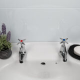 Ebb + Flo Retro Basin Pillar Taps – Chrome Cross Handles - Image 5