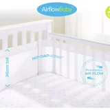 BreathableBaby 4-Sided Airflow Cot Liner - White, Breathable & Safe for Babies - Image 1
