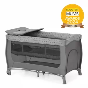 Hauck Nordic Grey Baby Travel Cot – Lightweight & Foldable