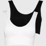 White & Black Seamless Crop Tops – 2 Pack Stretch Fit - Image 2