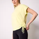REAKTIV Ruched Modal T-Shirt – Women's Lemon Soft Touch Tee - Image 2
