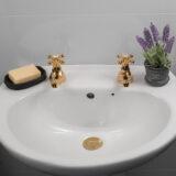 Deva Tudor Gold Basin Pillar Taps – Traditional Style - Image 5