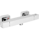 Deva Durham Square Thermostatic Shower Mixer Valve – Modern Chrome Control - Image 1