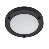 Modern Black Bathroom Ceiling Light – Delphi Flush IP44, E14 Base - Image 2