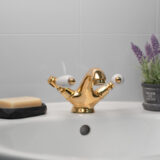 Deva Georgian Basin Mixer – Antique Gold Finish - Image 5