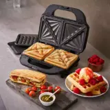 Tower T27032RG Rose Gold 2-Slice Sandwich Toaster & Grill - Image 2